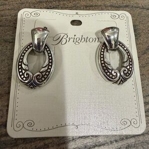Brighton Silver and Black Ornate Earrings